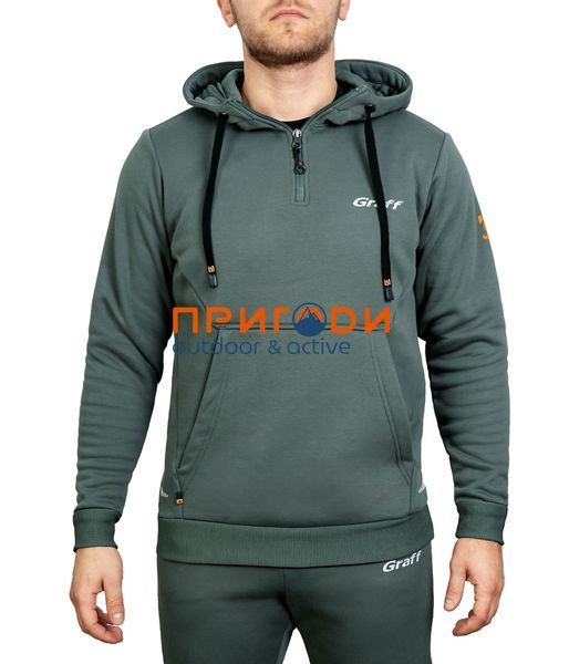 Костюм флісовий худі і штани сіро-зелений - M 232-BL-SP фото