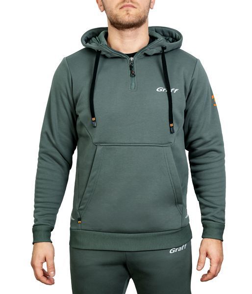Костюм флісовий худі і штани сіро-зелений - M 232-BL-SP фото