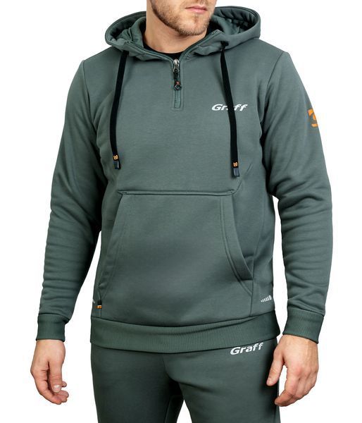 Костюм флісовий худі і штани сіро-зелений - M 232-BL-SP фото