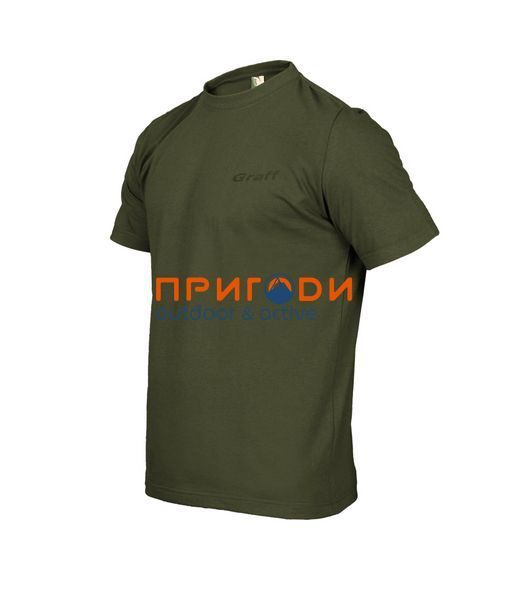 Футболка бавовняна - оливковий - XL 959-OL-2\1 фото
