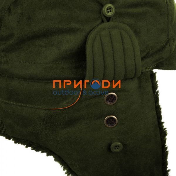 Шапка-вушанка зимова - оливковий - 58-62 154-OB фото