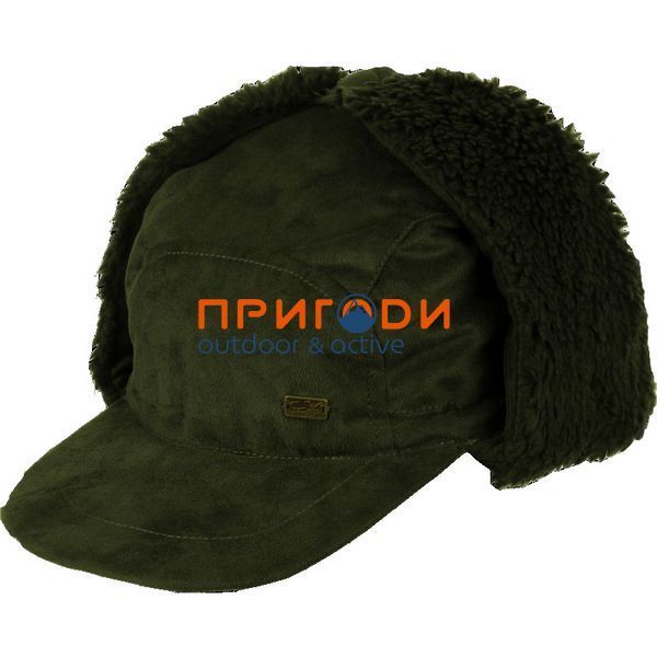 Шапка-вушанка зимова - оливковий - 58-62 154-OB фото